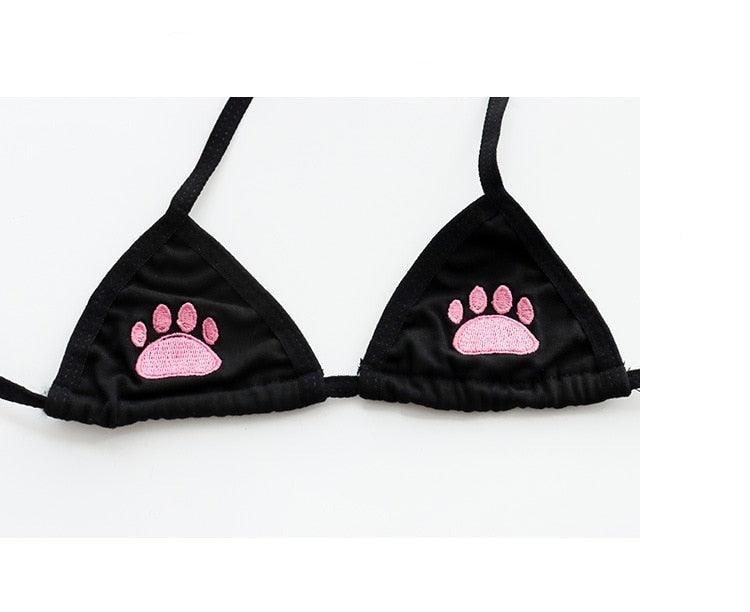 Japanese Kawaii Paw Print Bikini Set - apparel - Femboy Fatale