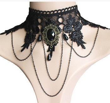 Crystal Lace Choker Gothic Choker Necklace Neck Jewelry for Women Lace  Necklace