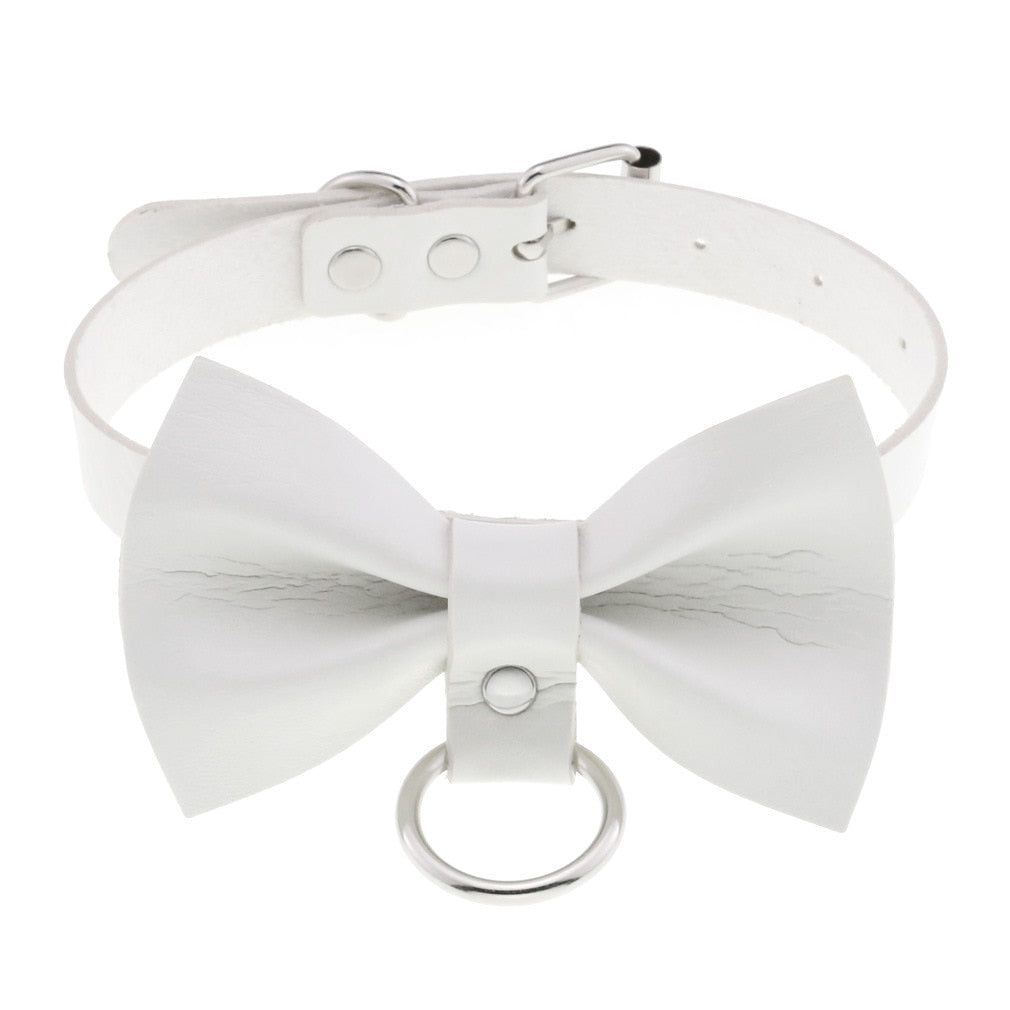 Harajuku White Leather Choker Collection - 30 Apparel - Femboy Fatale