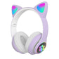 Kawaii Cat Ear Headphones w/ Microphone - Purple Headphones - Femboy Fatale