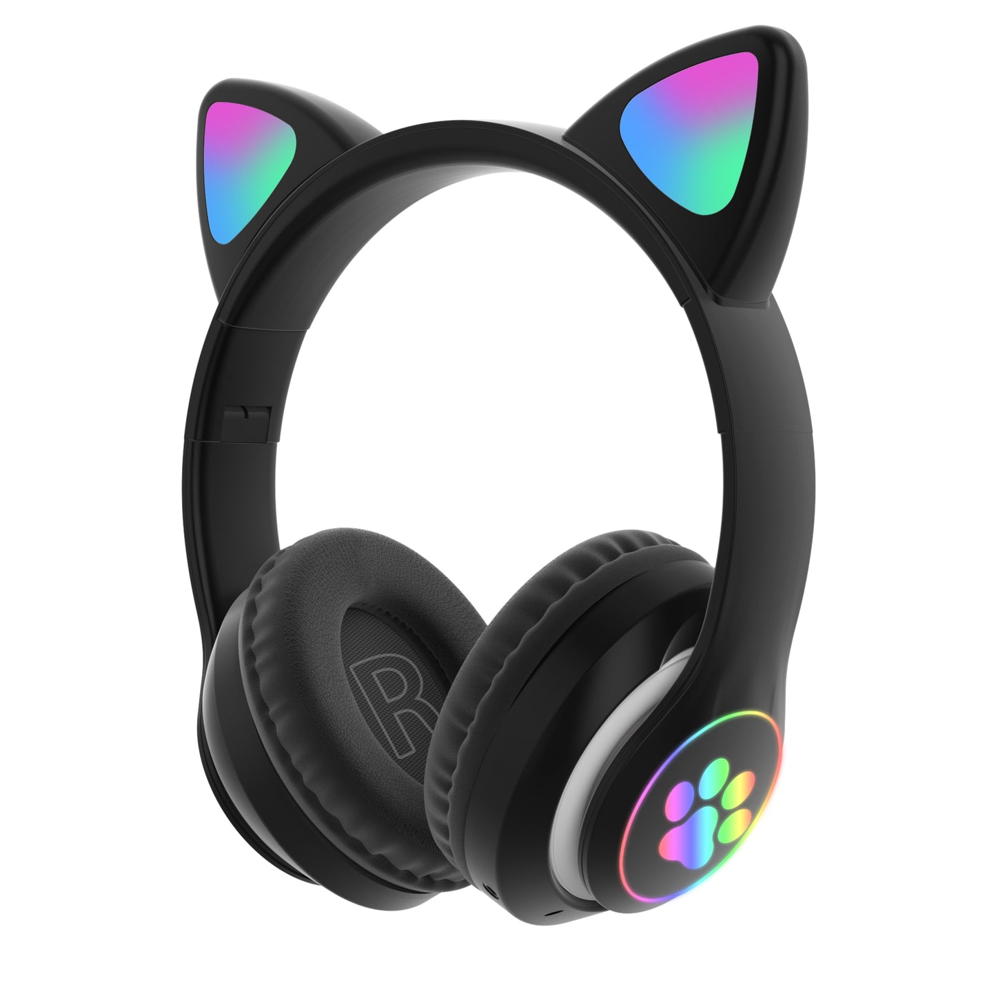 Kawaii Cat Ear Headphones w/ Microphone - Black Headphones - Femboy Fatale