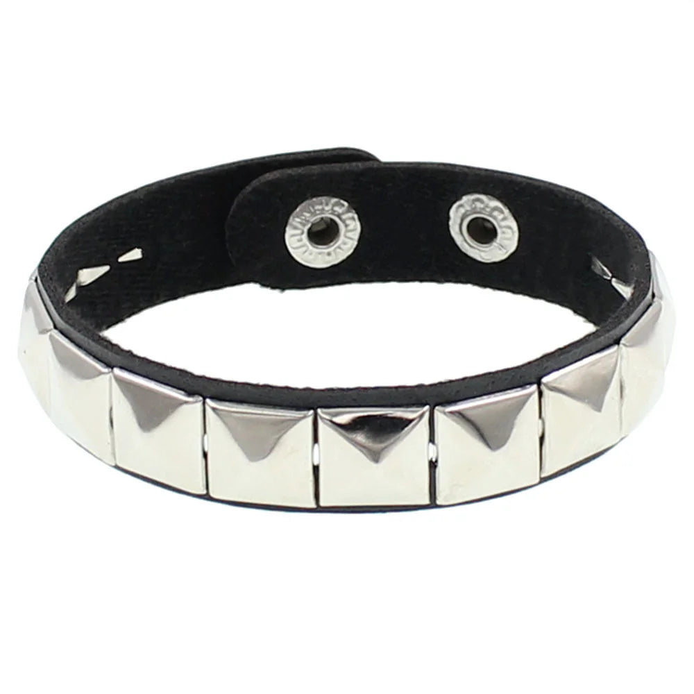 Black Leather Gothic Bracelet Collection