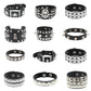 Black Leather Gothic Bracelet Collection