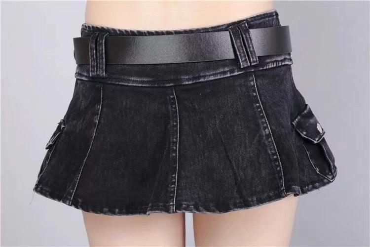 Goth Denim Skirt Collection - Skirt - Femboy Fatale