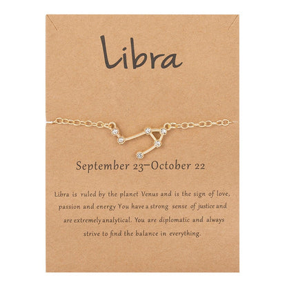 Zodiac Gold Constellation Bracelet - Libra Bracelet - Femboy Fatale