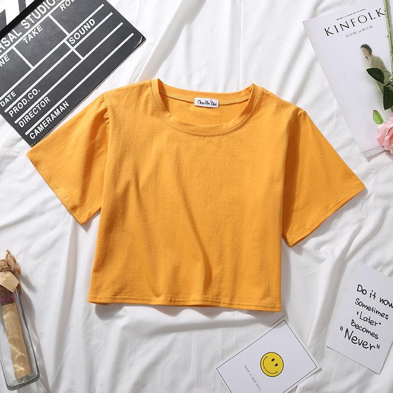 Loose Crop Top Collection - Yellow / S Shirt - Femboy Fatale