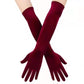 Evening Dress Gloves - Burgundy - 44cm Gloves - Femboy Fatale