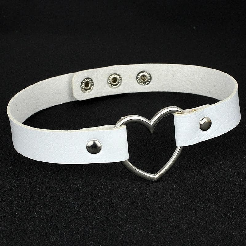 Heart Choker - White Necklace - Femboy Fatale