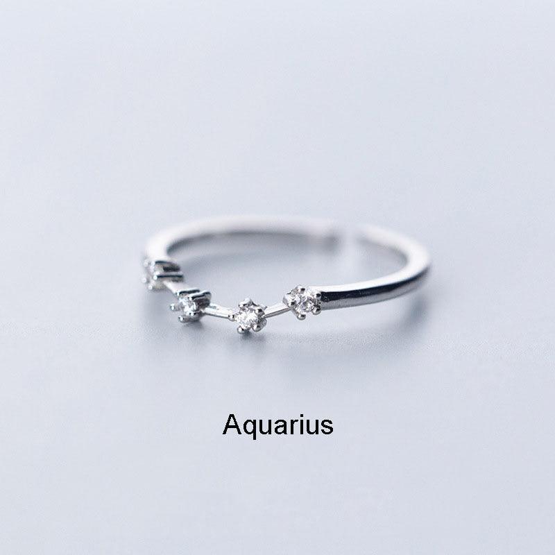 Zodiac Constellation Minimalist Ring - Aquarius Ring - Femboy Fatale