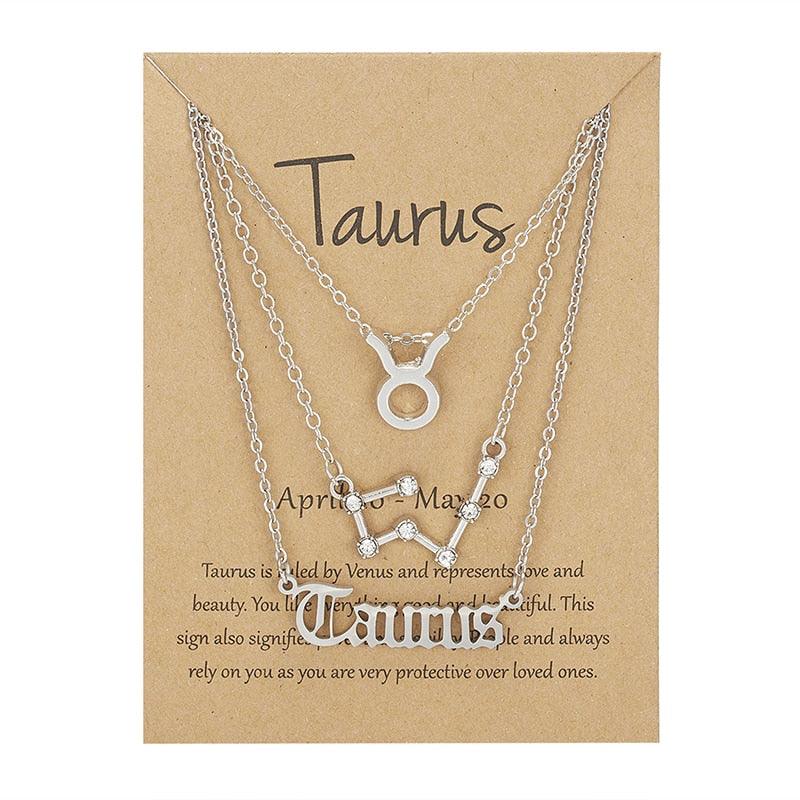 Zodiac 3 Piece Pendant Collection - Taurus - Silver Pendant - Femboy Fatale