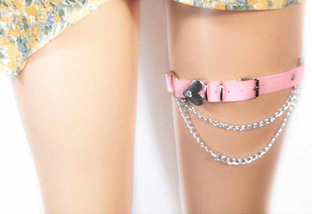 Pink Leather Gothic Choker Collection