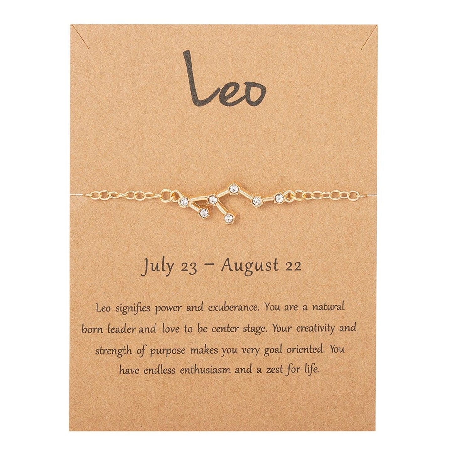 Zodiac Gold Constellation Bracelet - Leo Bracelet - Femboy Fatale