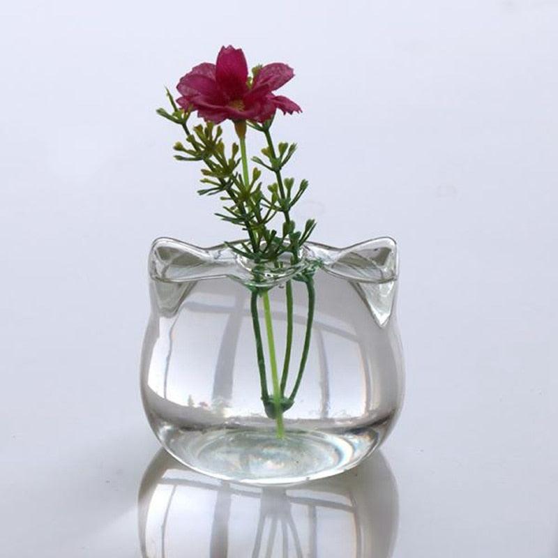 Cat Shaped Glass Vase / Terrarium - Vase - Femboy Fatale