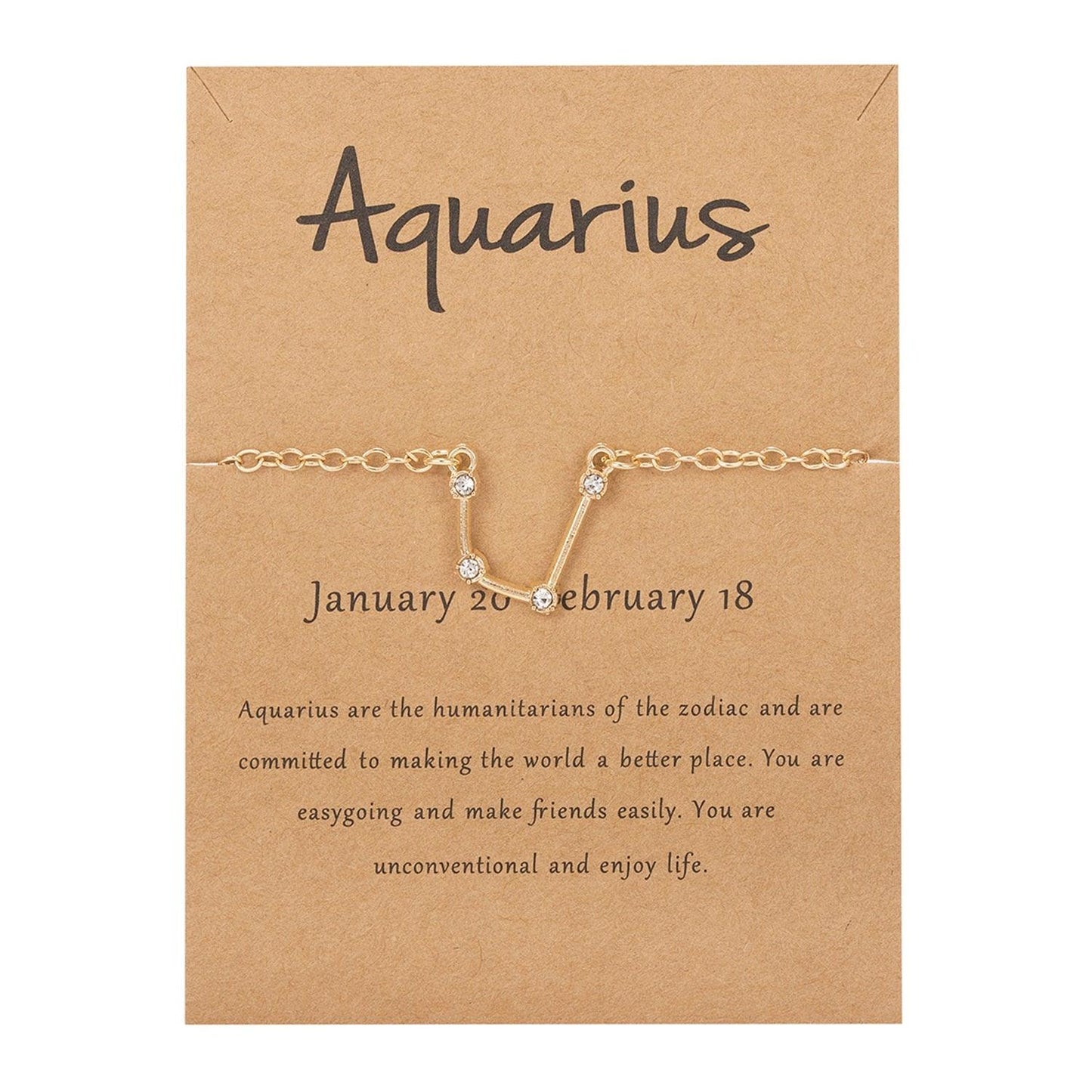 Zodiac Gold Constellation Bracelet - Aquarius Bracelet - Femboy Fatale