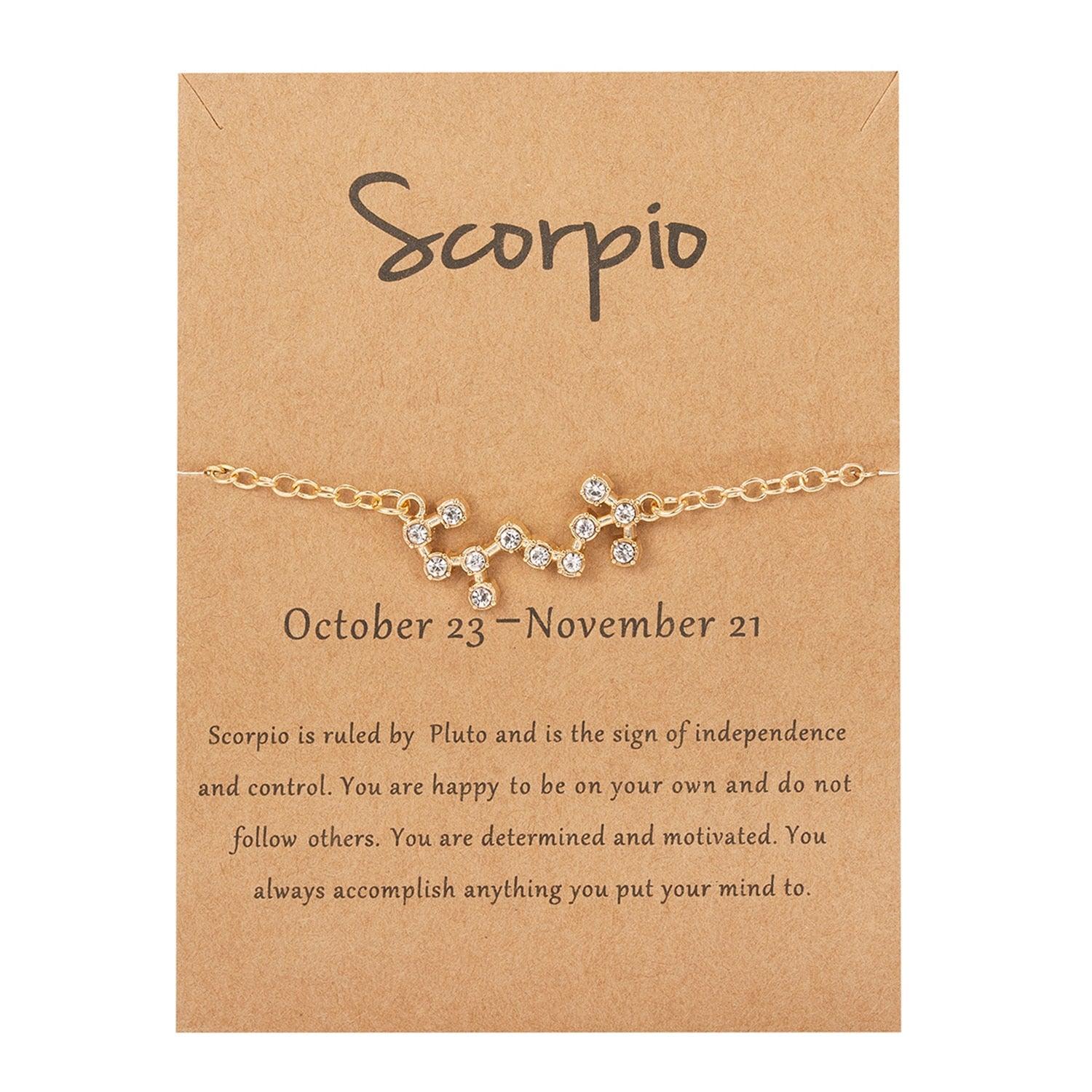 Zodiac Gold Constellation Bracelet - Scorpio Bracelet - Femboy Fatale