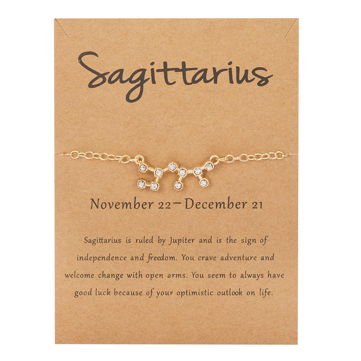 Zodiac Gold Constellation Bracelet - Sagittarius Bracelet - Femboy Fatale