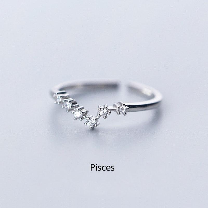 Zodiac Constellation Minimalist Ring - Pisces Ring - Femboy Fatale