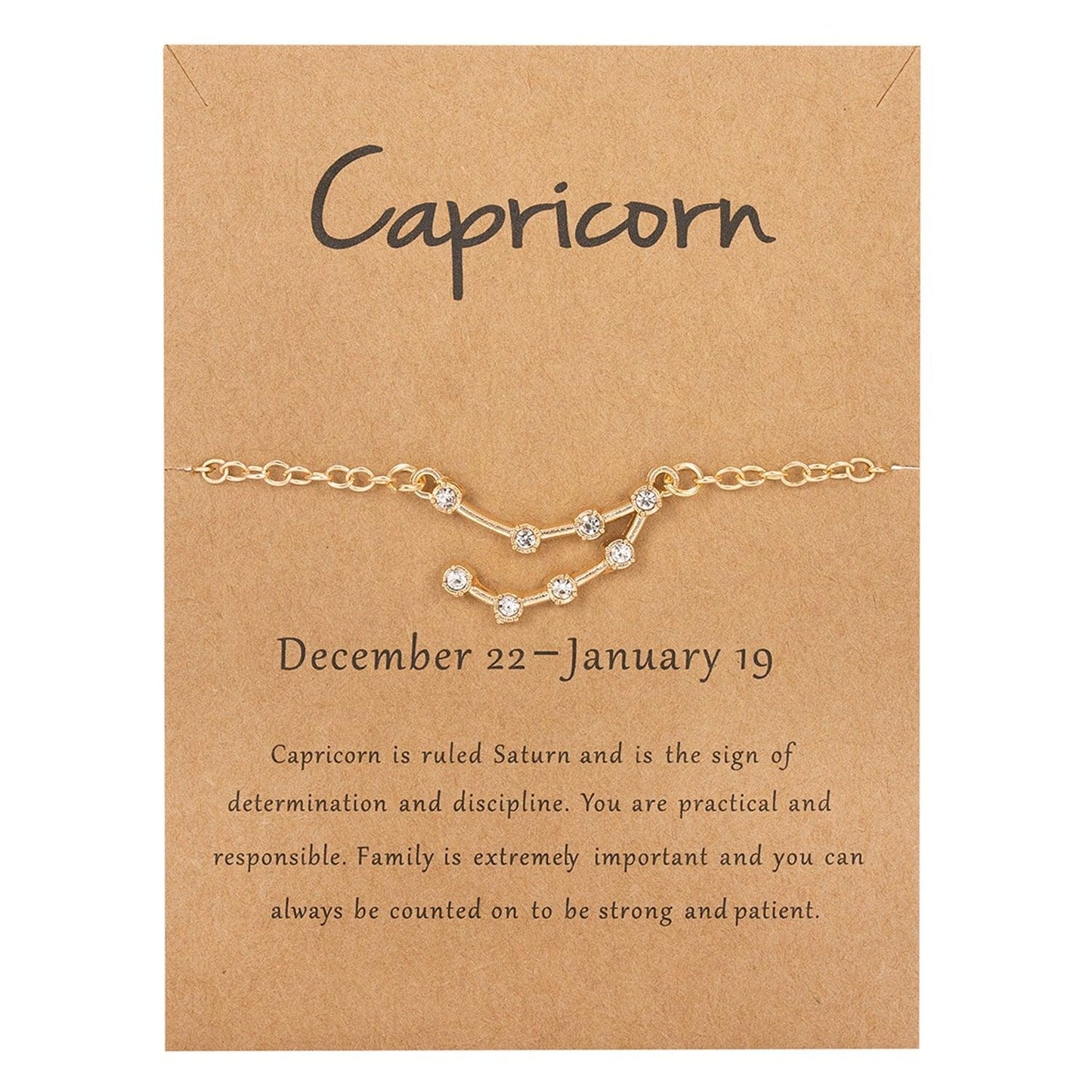 Zodiac Gold Constellation Bracelet - Capricorn Bracelet - Femboy Fatale