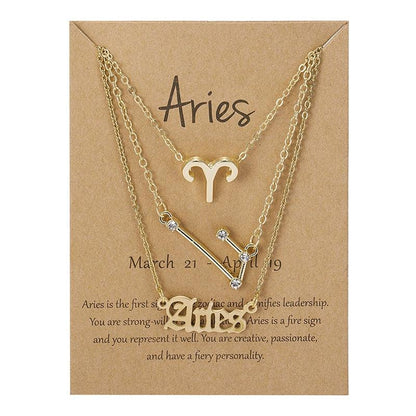 Zodiac 3 Piece Pendant Collection - Aries - Gold Pendant - Femboy Fatale