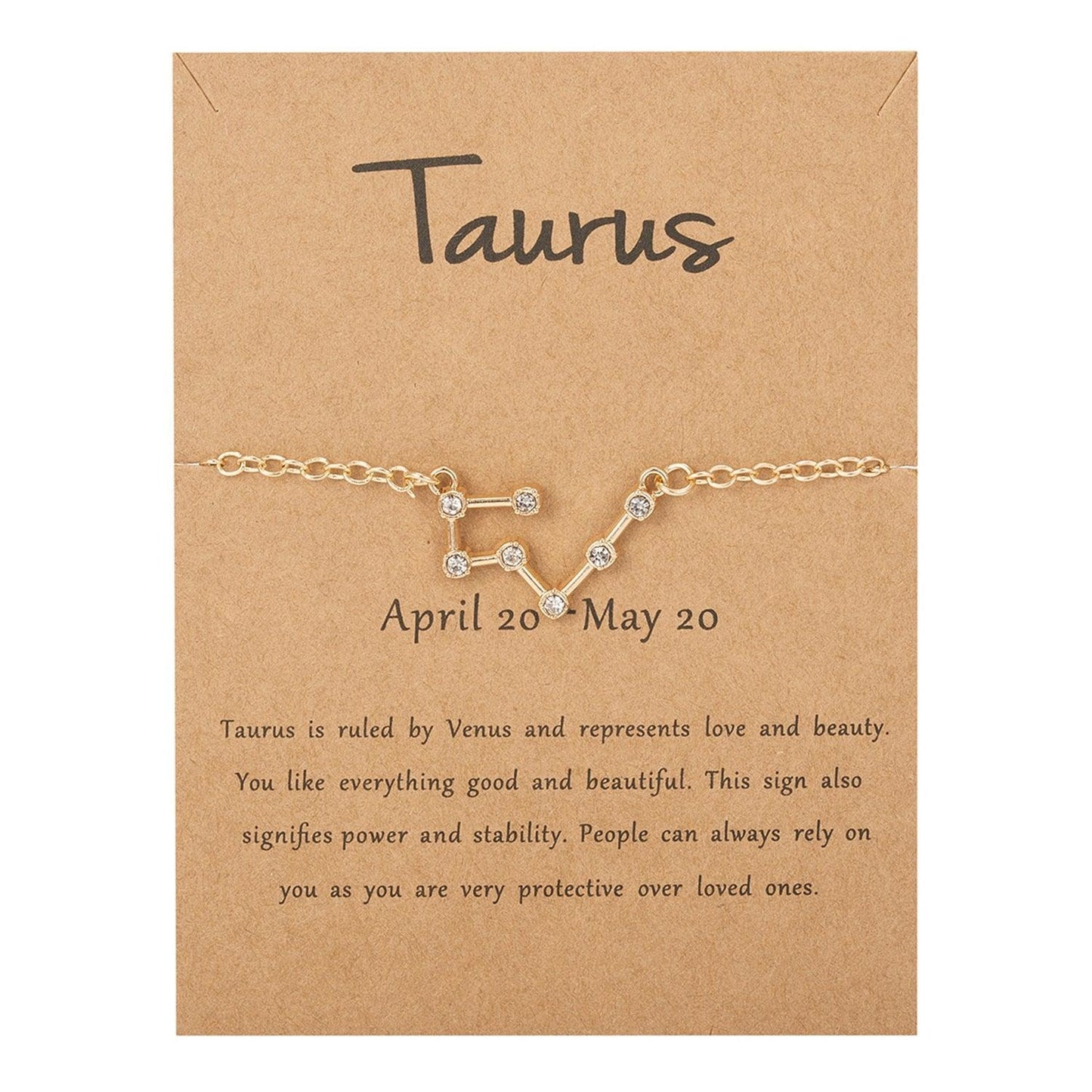 Zodiac Gold Constellation Bracelet - Taurus Bracelet - Femboy Fatale