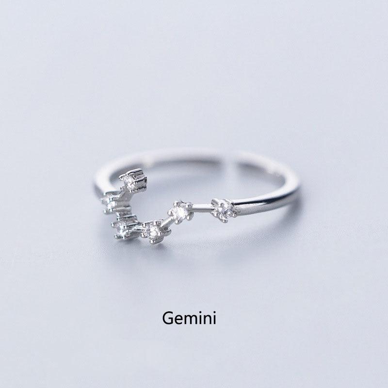 Zodiac Constellation Minimalist Ring - Gemini Ring - Femboy Fatale