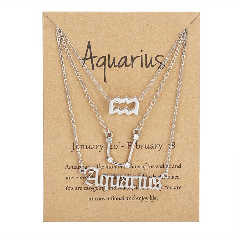 Zodiac 3 Piece Pendant Collection - Aquarius - Silver Pendant - Femboy Fatale