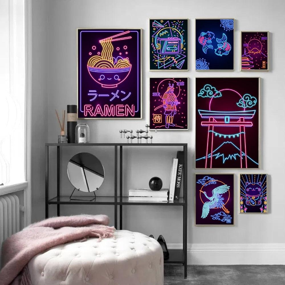 Various Neon Style Canvas Posters [Small Prints] - Femboy Fatale