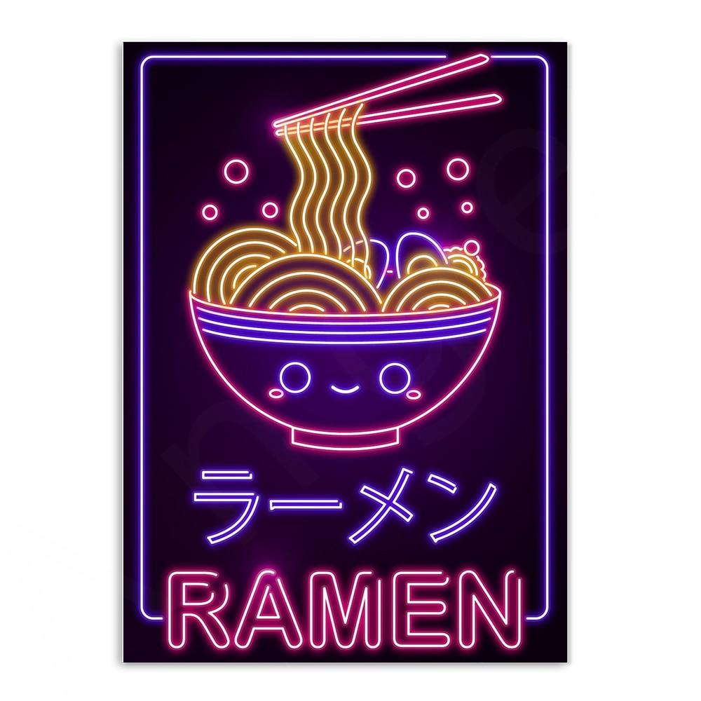 Various Neon Style Canvas Posters [Small Prints] - 21x30cm / Ramen - Femboy Fatale