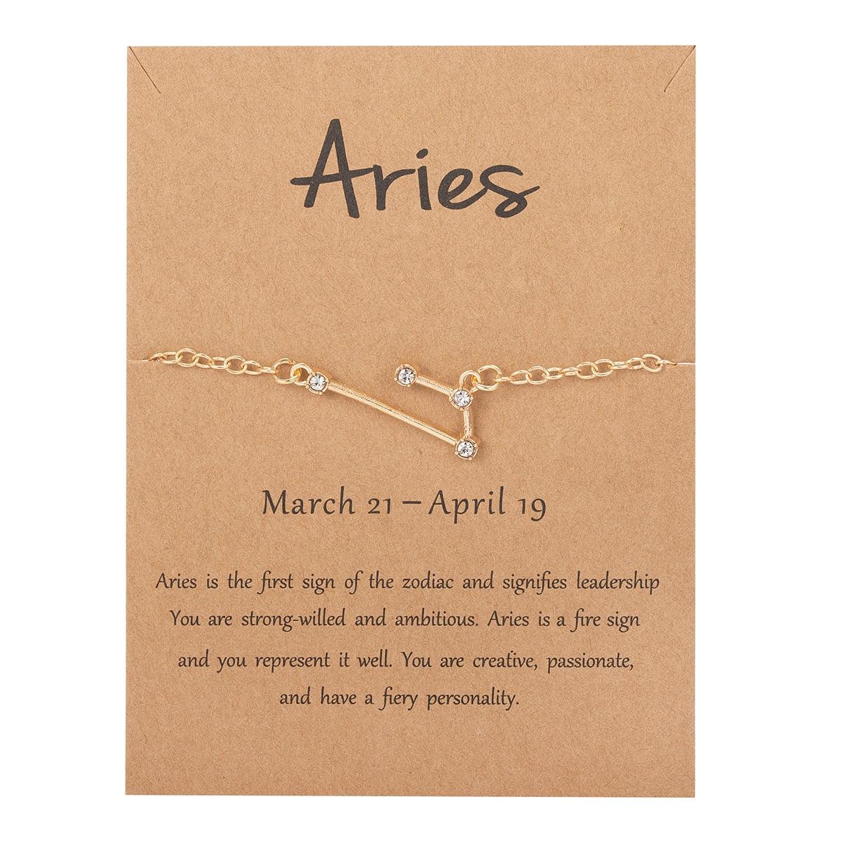 Zodiac Gold Constellation Bracelet - Aries Bracelet - Femboy Fatale