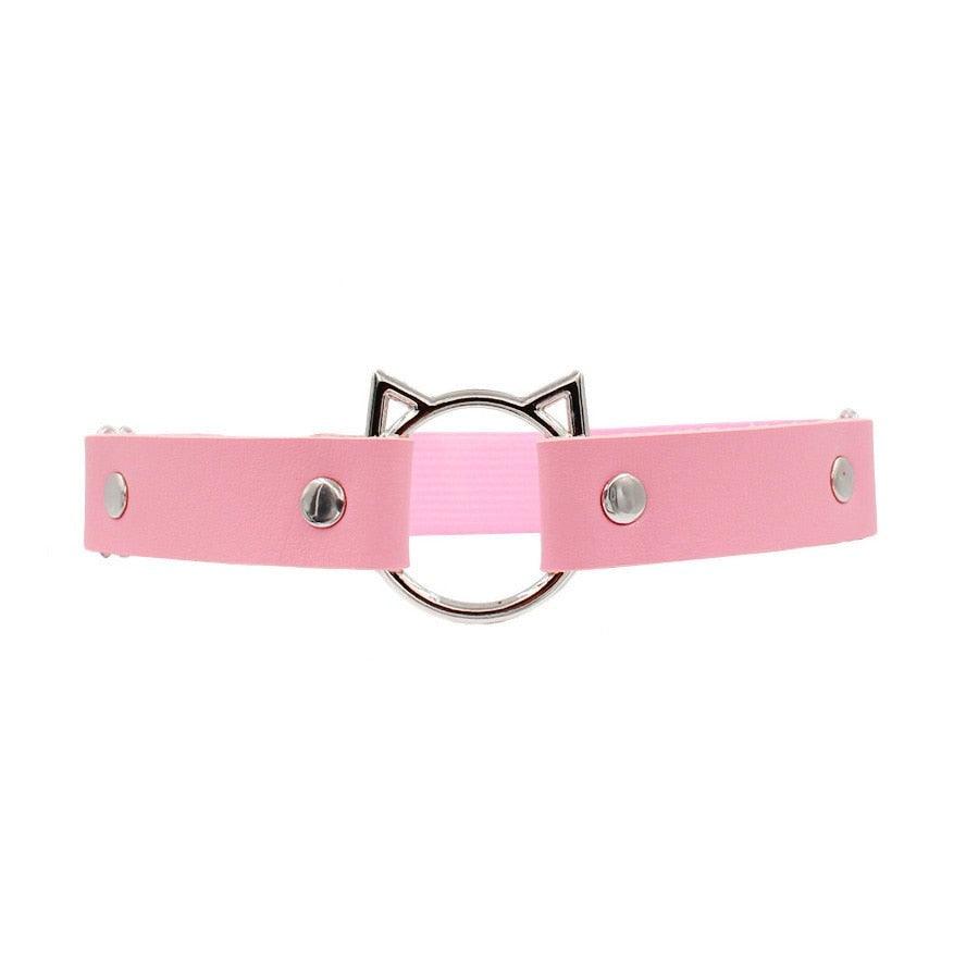 Pink Gothic Leather Garter Collection - Garters - Femboy Fatale