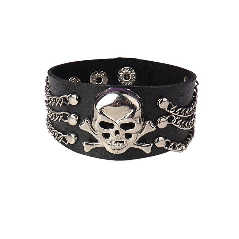 Black Leather Gothic Bracelet Collection - 11 Bracelet - Femboy Fatale