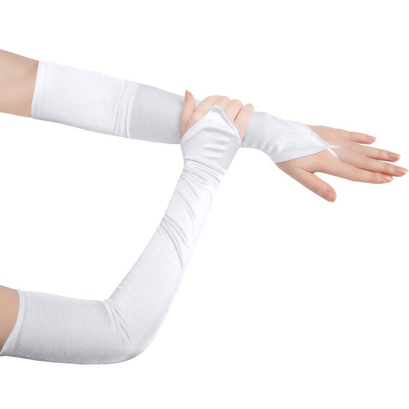 Half-Finger White Spandex Gloves | Food Service Gloves | Gloves-Online