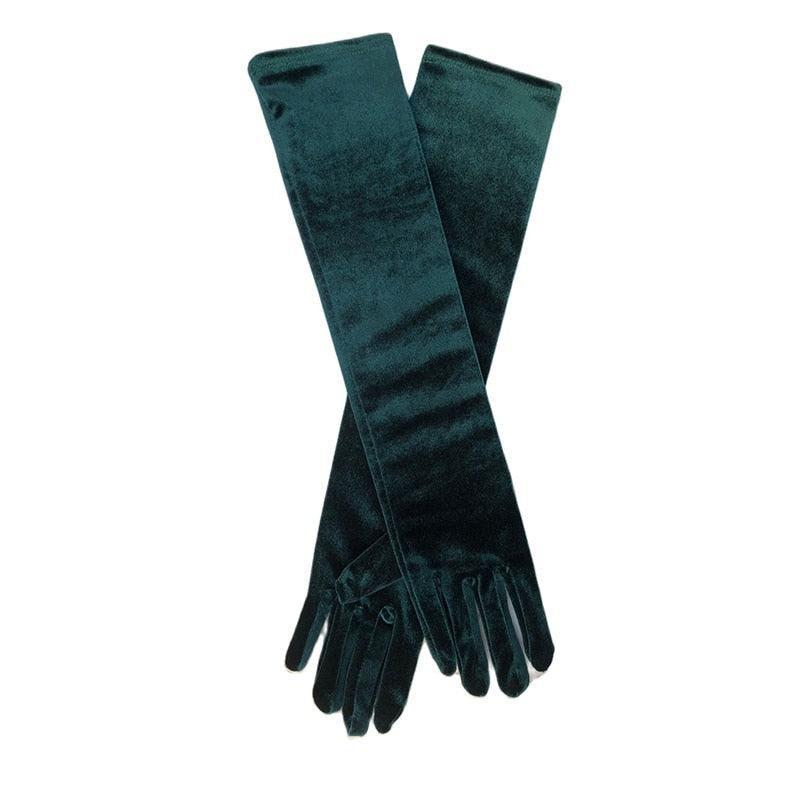 Evening Dress Gloves - Green - 44cm Gloves - Femboy Fatale