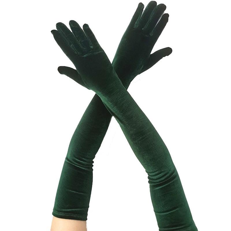 Evening Dress Gloves - Green - 65cm Gloves - Femboy Fatale