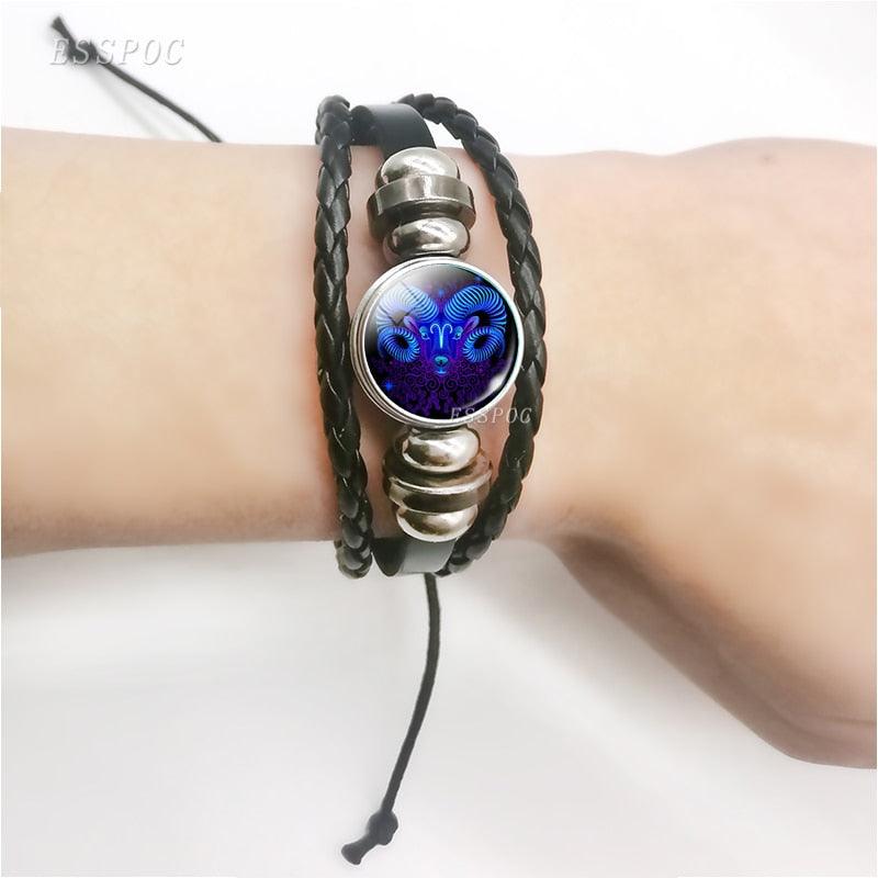 Zodiac Leather Bracelet Collection - Bracelet - Femboy Fatale