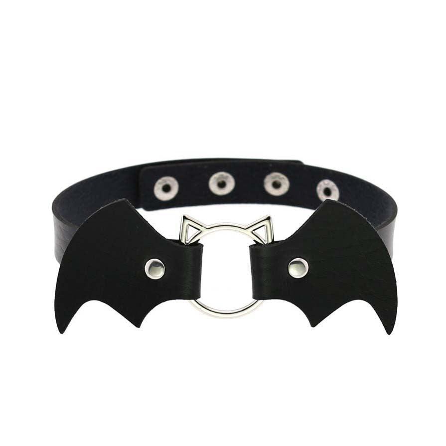 Black Leather Gothic Choker Collection