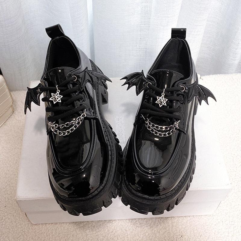 Gothic Lolita School Pumps - Shoes - Femboy Fatale