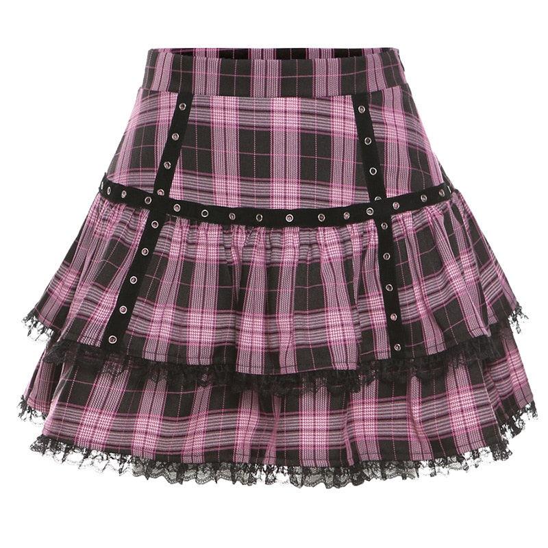 Pink plaid clearance skirt 6x6